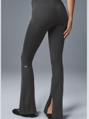 ALO Yoga High Waist Pin Stripe Zip it Flare Pants.